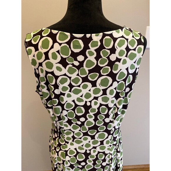 Danny & Nicole Dress size 10 Green Cream Fit & Flare + Stretch Sleeveless FUN - Picture 8 of 12